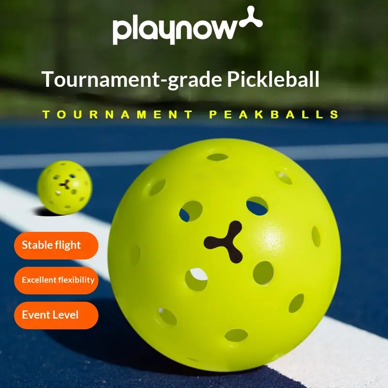 PLAYNOW 40-Hole Outdoor Pickleballs - Durable, High-Vis Yellow Balls for Training, Competition, Outdoor Play, and Players of All Skill Levels