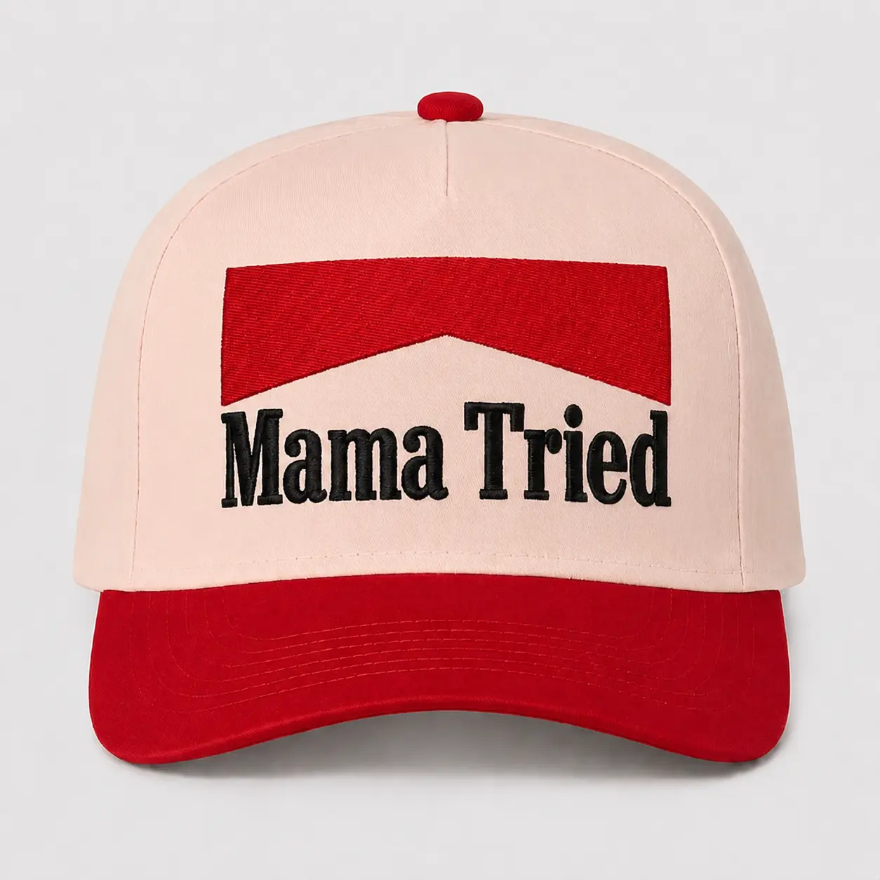 Mama Tried Embroidered Hat, Funny Mom Quote Baseball Cap, Vintage Western Style Structured Cap, Casual Outdoor Adjustable Hat, Gift For Mom, Mom Life Cap