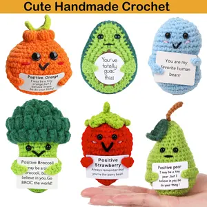 Handmade Vegetable & Fruit Crochet Toys, Kawaii Stuffed Animals, Cute Strawberries Beans Oranges for Christmas Gifts, Cozy Decoration for Home Desk, Handmade Crochet Figure, Soft Stuffed Animals