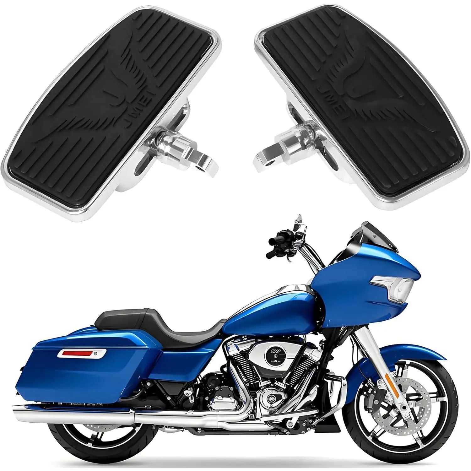 Adjustable Motorcycle Floorboards with Footpegs - Driver & Rider Passenger Accessories for Harley Davidson Touring, Street, Electra, Road Glide King, Sportster XL 883 1200, Dyna, Softail