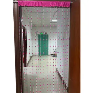 Acrylic Heart Door Home Décor Tassel Room Divider Color Rose Pack of 1
