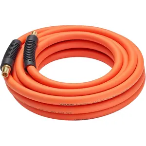 VEVOR Air Hose, 1/4x 25FT Hybrid Air Compressor Hose, 300 PSI Kink-Resistant Pneumatic Hoses with 1/4-inch Solid MNPT Bras Fittings, Three-Layer Construction, All-Weather FlexibilityVEVOR Super Brand Day