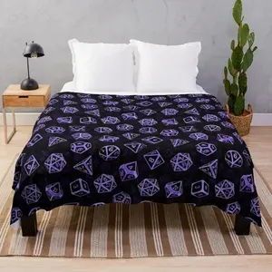 Dungeons and Dragons DND Flannel Blanket, Soft Warm Cozy Throw Blanket for Bedding Decor, Bedroom Styling, RPG Fan Gift