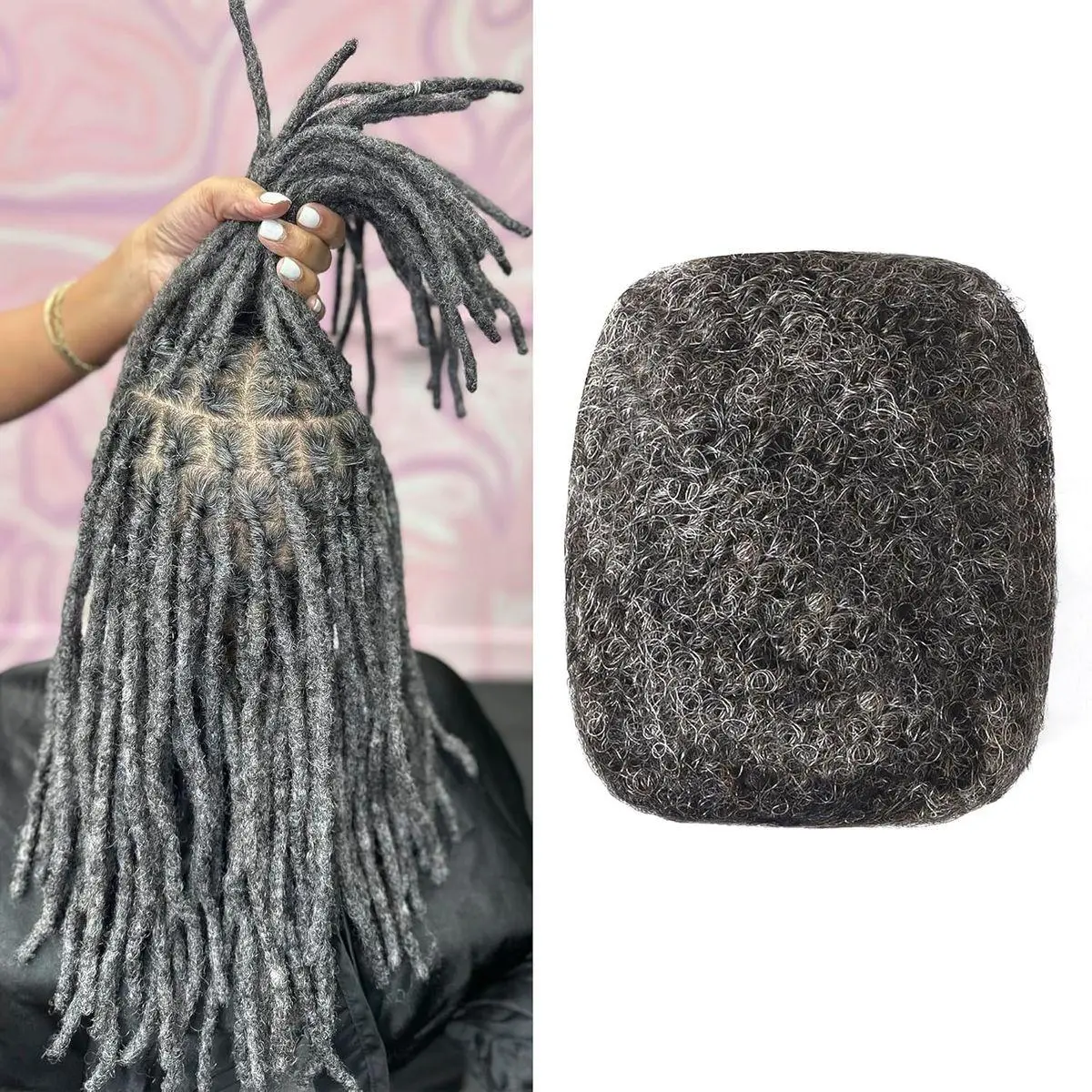 Afro Kinkys Bulk Human Hair For Dreadlock Extensions, Salt And Pepper Crochet Hair Afro Crochet Hair For Black Women,Repair Locs,Twist Braiding 30g Pack(8inch, salt&pepper)