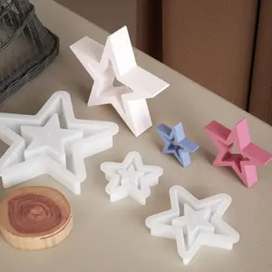 Star Shaped Silicone Mold, 1 Count DIY Candle & Soap Making Mold, DIY Concrete Mold, Clay Mold, Resin Mold, Gypsum Plaster Crafts Mold