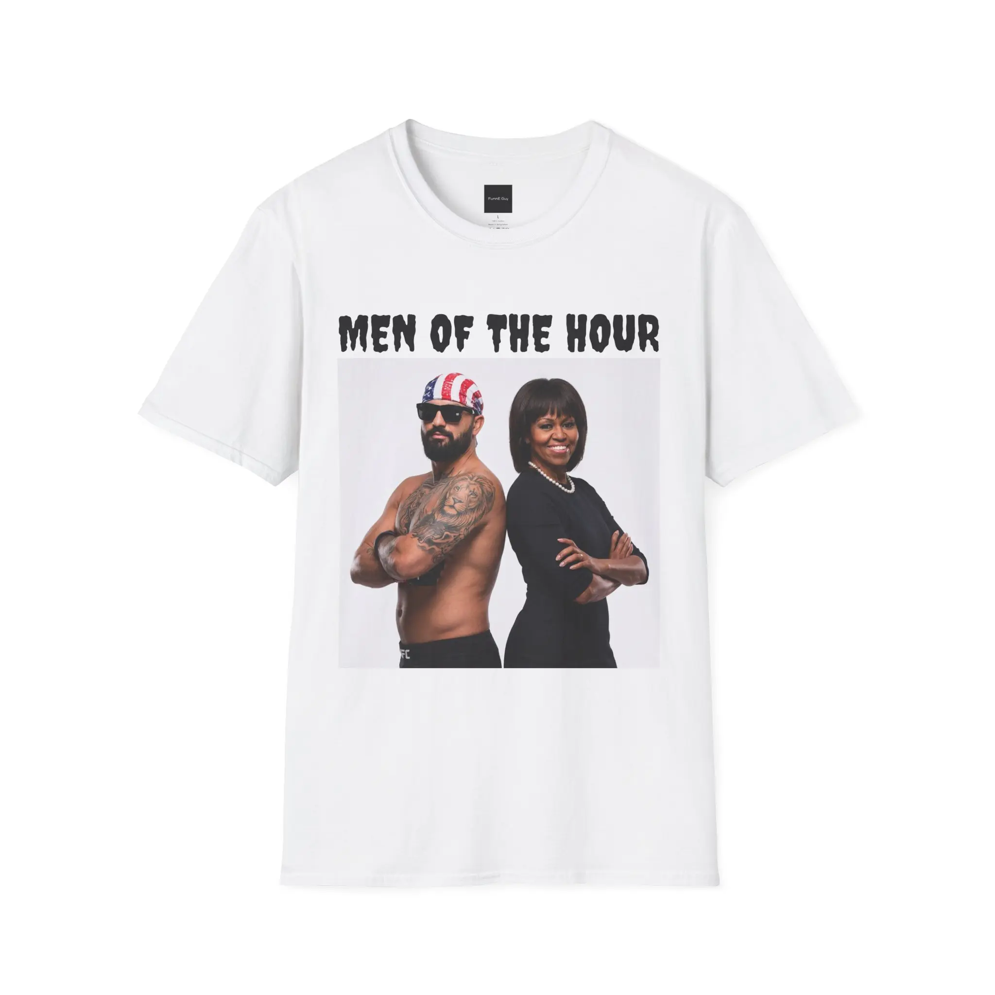 Men's 'Men of the Hour' Josh Hokit Graphic T-Shirt - Classic Short Sleeve Round Neck Casual Tee in Soft Ring-Spun Cotton, Shortsleeve, Breathable, Knit, Smooth, Tshirt, Top, Drape, Streetwear, Ribbed, Menswear, Print, Crew Cut, Playful Attitude