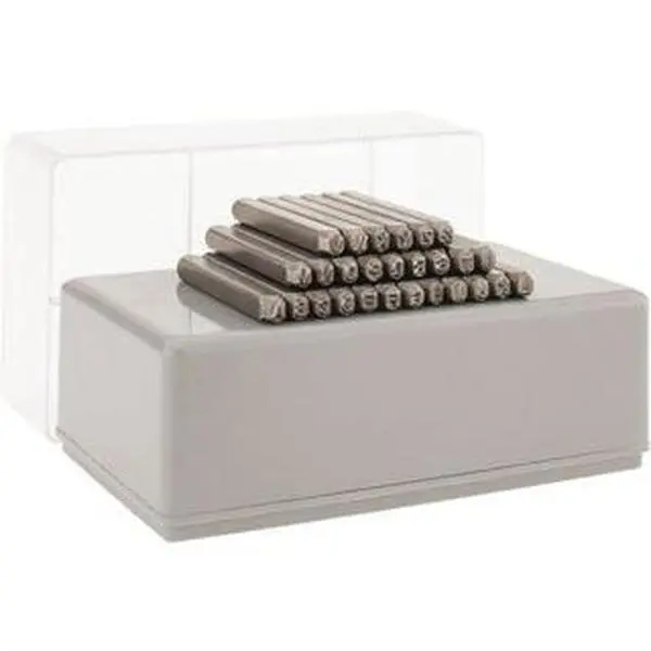 C.H. Hanson Heavy Duty 27-Piece 3/32" Steel Character Letter Stamp Set - Office Stationery for Labeling (Model 20801, No Extra Unnecessary Components), Steel Letters