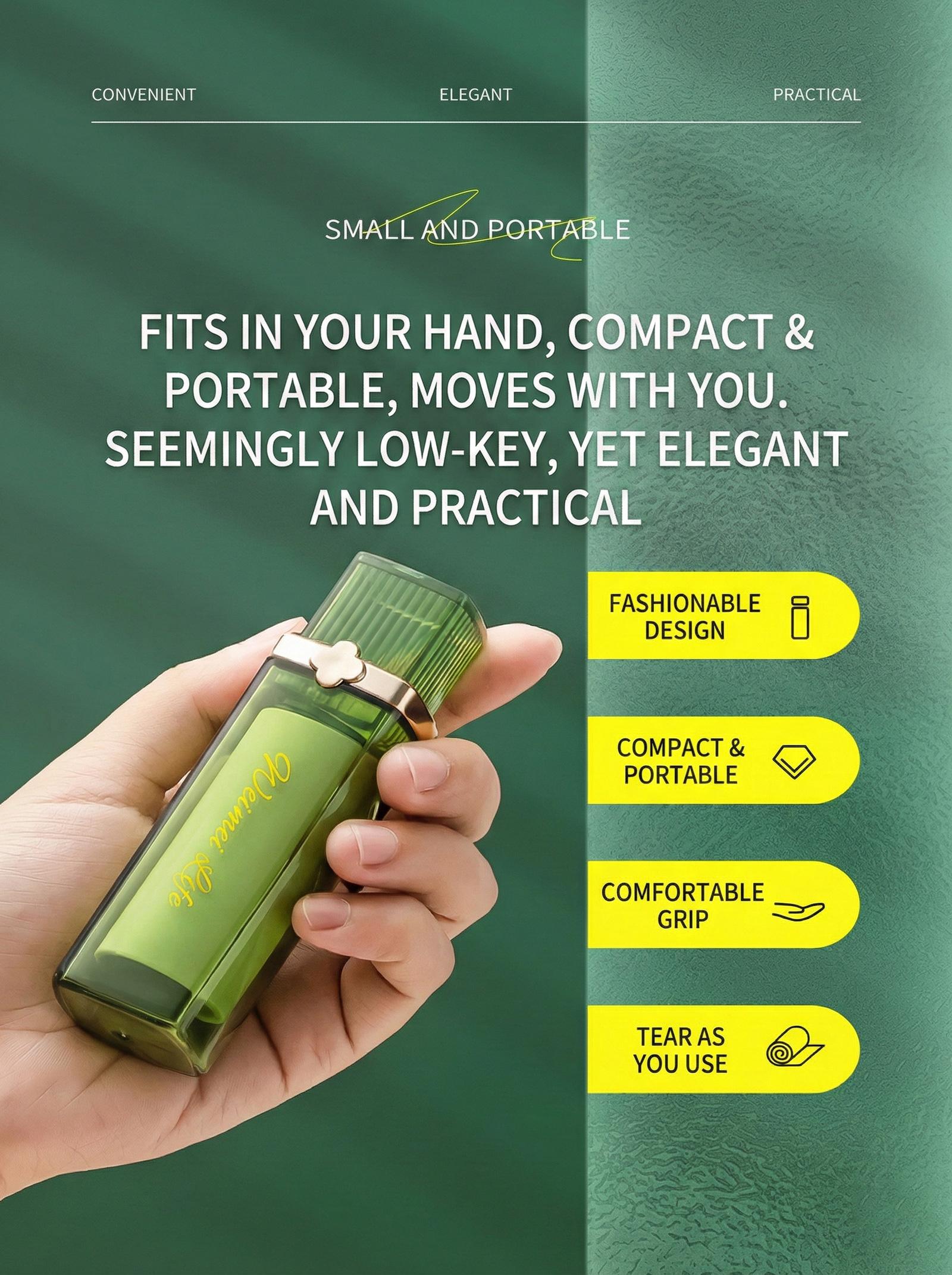 Mini Lint Roller with 6 Extra Refills - Portable Pet Hair Remover for Purse & Travel - Lipstick-Style Design, Diagonal Tear Sticky Sheets - Retractable for Clothes, Car, Date Night & On-The-Go Deshedding Tool Cleaner