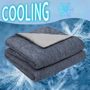 Cooling Comforter, 1 Count Reversible Quilt with Quick Cooling for Hot Sleepers Night Sweats, Room Accessories Lightweight Breathable for Bed Couch Sofa, Super Fluffy Duvet, Breathable Duvet Set, Breathable Soft Blanket