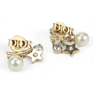 Pre-owned Christian Dior Earrings Gold-Tone Metal by Rebag