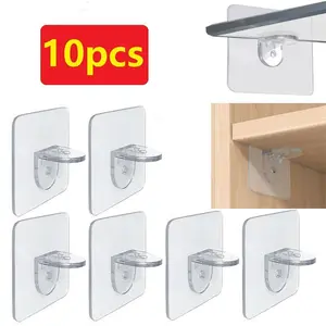 Shelf support Bulkhead Bracket Adhesive Shelf Support Nails No Punching Transparent Closets Cabinet Shelf Nails Wall Mounts