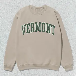 Vermont Sweatshirt – Sage Green Unisex Collegiate Crewneck, Cozy State Sweater, New England Aesthetic
