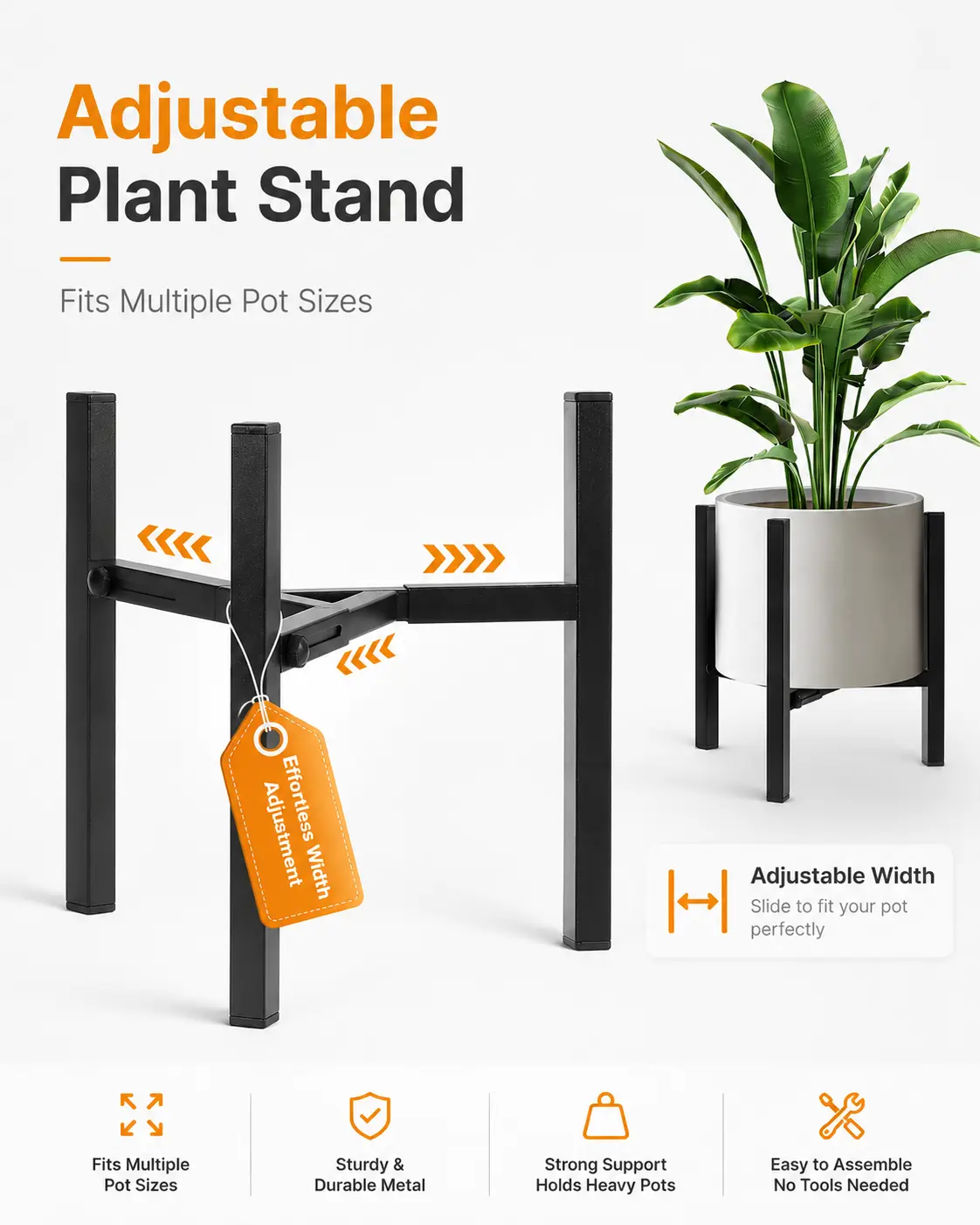 Adjustable Metal Plant Stand for 812 Pots