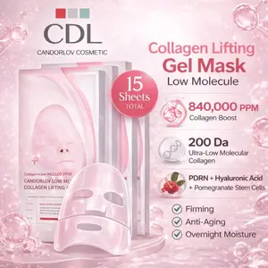 [Candorlov] 15 Sheets (5ea x 3 packs) Collagen Lifting Gel Mask Low Molecule | Overnight Collagen Mask with PDRN 840,000 PPM of Collagen Mode Skincare