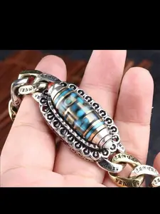 2026 Vintage Handmade Lotus Flower Rotating Bead Bracelet, Lucky Pi Xiu Six-Character Mantra Tank Chain, Unisex Design