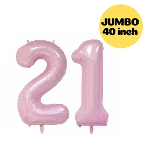 Pink 21 Jumbo balloon for 21ST Birthday or Anniversary | Giant 21 balloons | Number 21 Balloon Decorations | 21ST Birthday Party