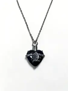 Pet Urn Necklace Memorial Jewelry, 1pc Pet Ashes Keepsake Pendant, Name Engraved Pendant, Durable & Stylish Design, Perfect Gift for Loved Ones, Charms Necklace