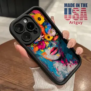 Phone case for iPhone 16 Pro Max 15 Plus 16E 14 13 12 11 XS XR Oil Portrait Daisy  Advanced fashion gift Full Body Protection Shockproof Soft Silicone Cover
