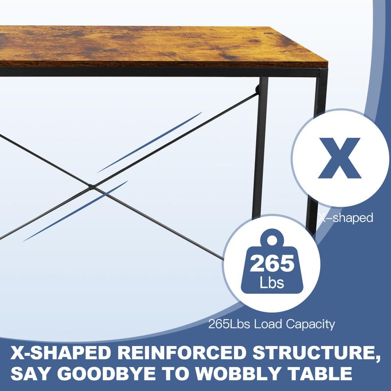 81cm Modern Home Office Desk - Rustic Brown Compact Writing Computer Table for Bedroom, Study & Small Spaces