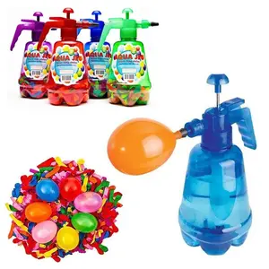 Portable Pump With Balloons Air Water Bomb Balloon For Kids Party Outdoor Toy Balloons (Pump and Balloons Random Color)