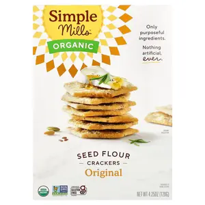 Simple Mills Organic Seed Flour Crackers, Original, 4.25 oz (120 g)