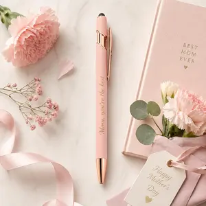 Mother's Day Ballpoint Pen Set — 8-Piece Pack  Metal Pens , Printed with Mother's Day Text. funny,Featuring pens with celebratory messages, this set makes an ideal office gift, novelty stationery item, unique present for colleagues, student supply, .