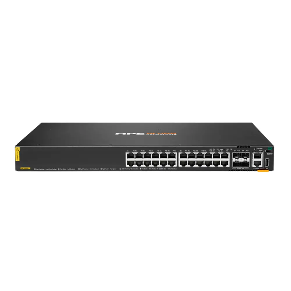 HPE Aruba Networking CX 6200F 24G Class‑4 PoE 4SFP+ 370W Switch