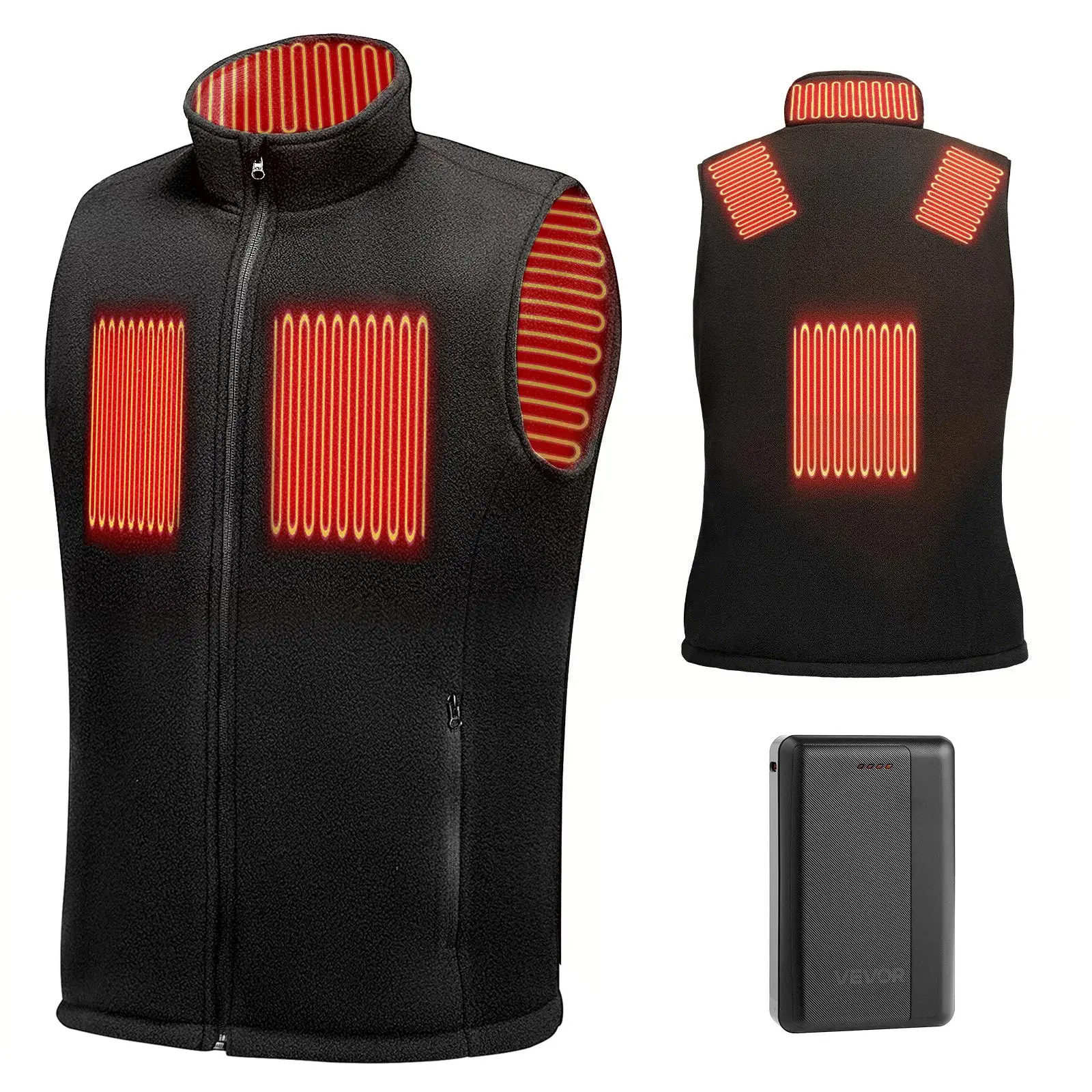 【DealsForYouDays】VEVOR Men's Electric Heated Gilet, 16000 mAh Rechargeable Battery Pack, 6 Heating Zones, Lightweight, 3 Heat Levels, Ideal for Outdoor Hiking, Camping, Size M