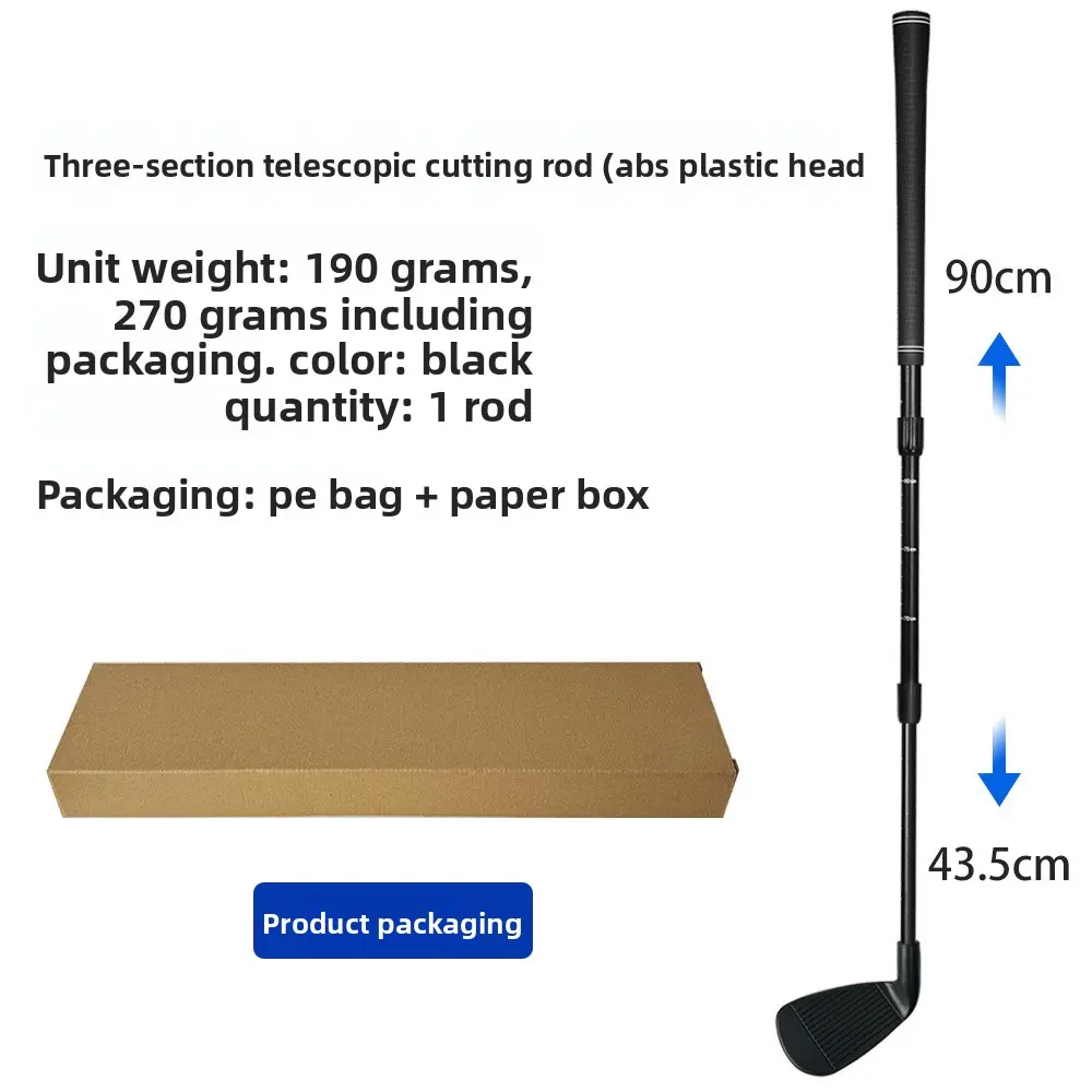 Black three-section telescopic push rod
