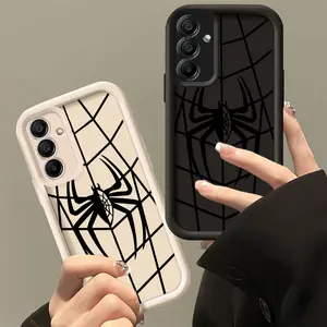 A Spider Web Design Pattern Phone Case, TPU Shockproof Full Protection Case, Suitable for Samsung S21/22/23/24/25/NOTE20 PLUS ULTRA FE A13/14/15/16/17/33/34/35/36/52/53/54, Ideal Gift for Friends and Family, T150