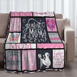 Christmas bonus mom blanket gift. A stepmother blanket from stepdaughters and stepsons. The stepmother throws the blanket 50x60 . gift for bonus mom's birthday, Christmas, and Thanksgiving.