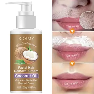 Coconut Oil Hair Removal Cream, 1 Count 5 Minutes Quick Hair Removal Cream, Gentle Product for Lip, Underarm, Leg, Arm, Private Parts, Hair Removal Solution