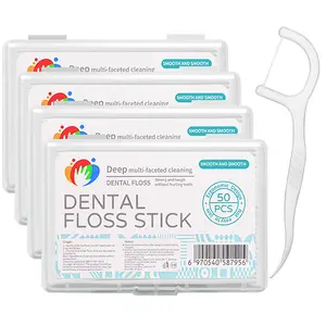 RTAUYS Tooth Floss Picks Unflavored Dental Floss for Teeth Tooth Picks Flossers,50 Count Floss Sticks for car,Home Tooth Pick Small