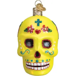 Old World Christmas Blown Glass Ornament for Christmas Tree, Sugar Skull (with OWC Gift Box)