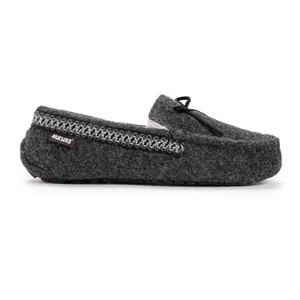 Muk Luks Men's Ethan Moccasin Slippers, Closed Toe Wool Lined Slip-On Casual Shoes with Memory Foam & TPR Sole