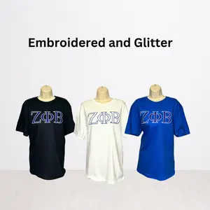 Zeta Phi Beta Embroidered Glitter T-shirt