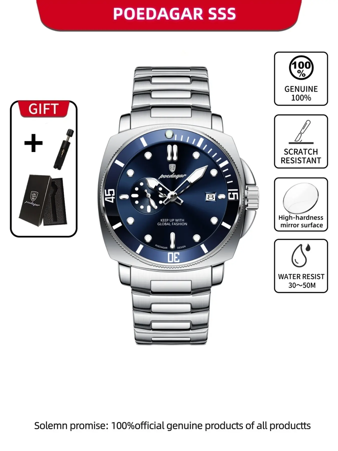 Men's Business Fashion Round Dial Analog Quartz Watch, Modern Fashionable Wristwatch, Stainless Steel Wristwatch, Fashion Watch for Party, Daily Clothing Decor, Trendy All-match & Exquisite Watch for Birthday Gift with Box, Business Fashion Watches