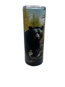 Black Bear Tumbler Bottle Drinkware Lid Lightweight Steel Straw Water Bottles Stylish Beverage Stainless Reusable Portable Washable