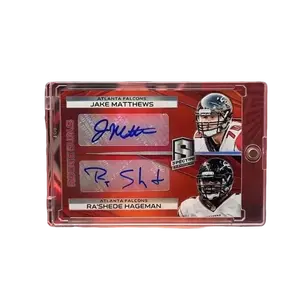 2014 Jake Matthews & Ra'Shede Hageman Spectra Rookie Duals Red Autographed Card, /10 Limited Edition, Atlanta Falcons Collectible