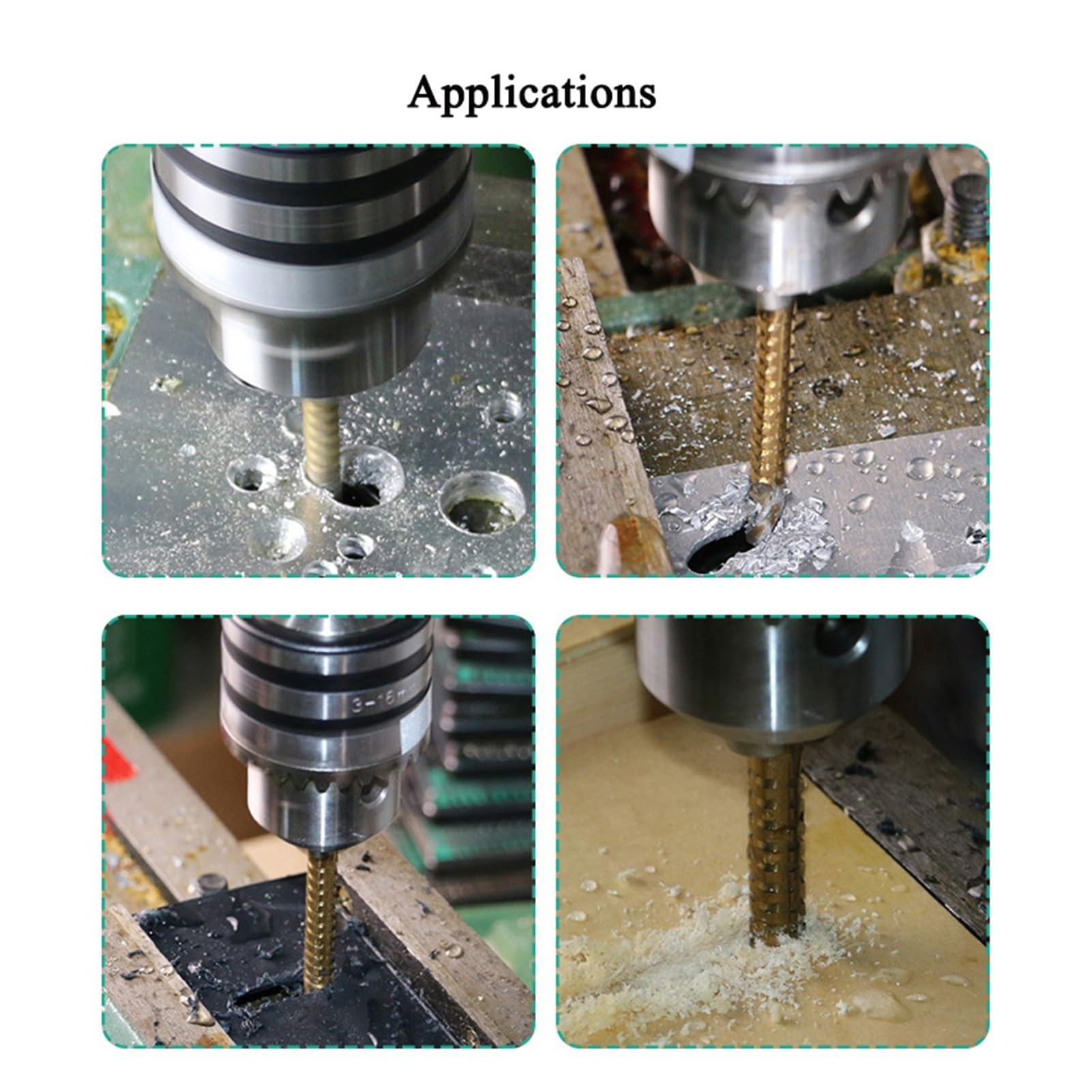 Titanium-Plated High-Speed Steel 6Counts Metalworking Set for Drilling Screwing Boring Carving Cutting Polishing Durable Tools Plunge