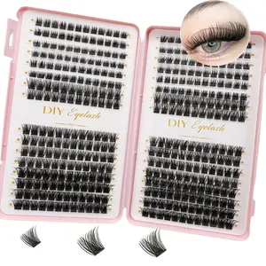 Individual False Eyelashes Kit, Mixed Length & Styles Natural Look Eyelash Extensions, Self Grafting Curl Eyelashes for Women & Girls, Makeup, Cosmetic, DIY Eyelash Extensions