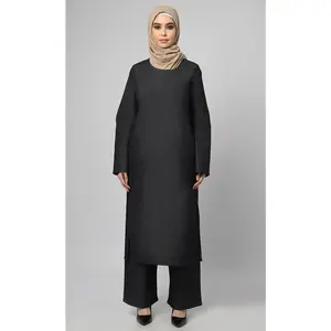 Women's 2Pc Denim Abaya With Pockets Included