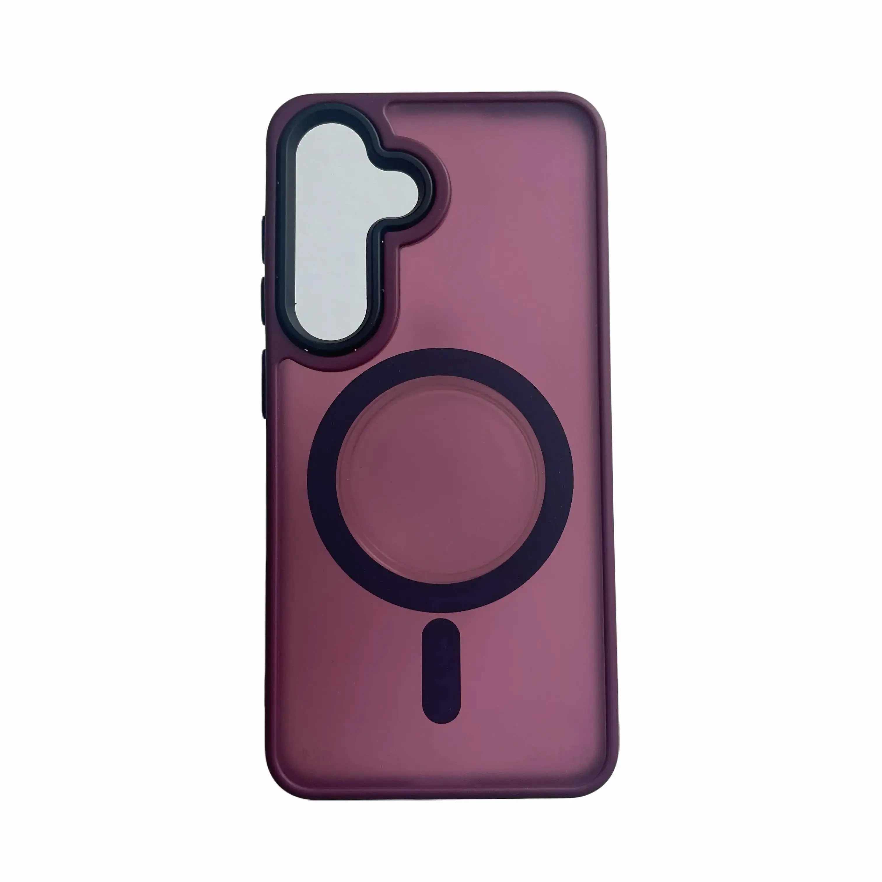For Samsung Galaxy S24 S24 Plus S24 Ultra MagSafe Shockproof Protective Clear Case Cover (RED)