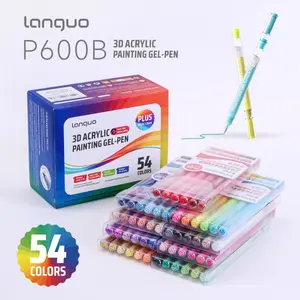54 Color 3D Gel Pens Set, Precision Tip Design, Acrylic Formula Vibrant Colors, Ideal for Glass & Wood Crafts, Art Supplies, Acrylic Paint Markers, Coloring Materials Set