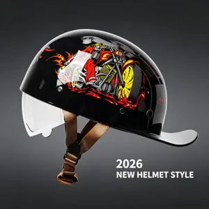 New Summer Motorcycle Helmet, Retro Style Half Helmet for Men and Women, Small Size Riding Helmet, Electric Bike Helmet, Bikers Helmet