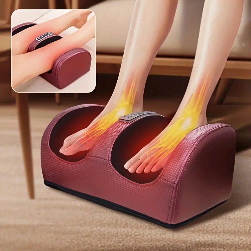 Foot massager without remote control, fullyautomatic foot kneading and rolling, fitnessequipment, body massager, musclerelaxation, leg massage pedicure machine.relaxing and comfortable calf, ideal gift forparents.