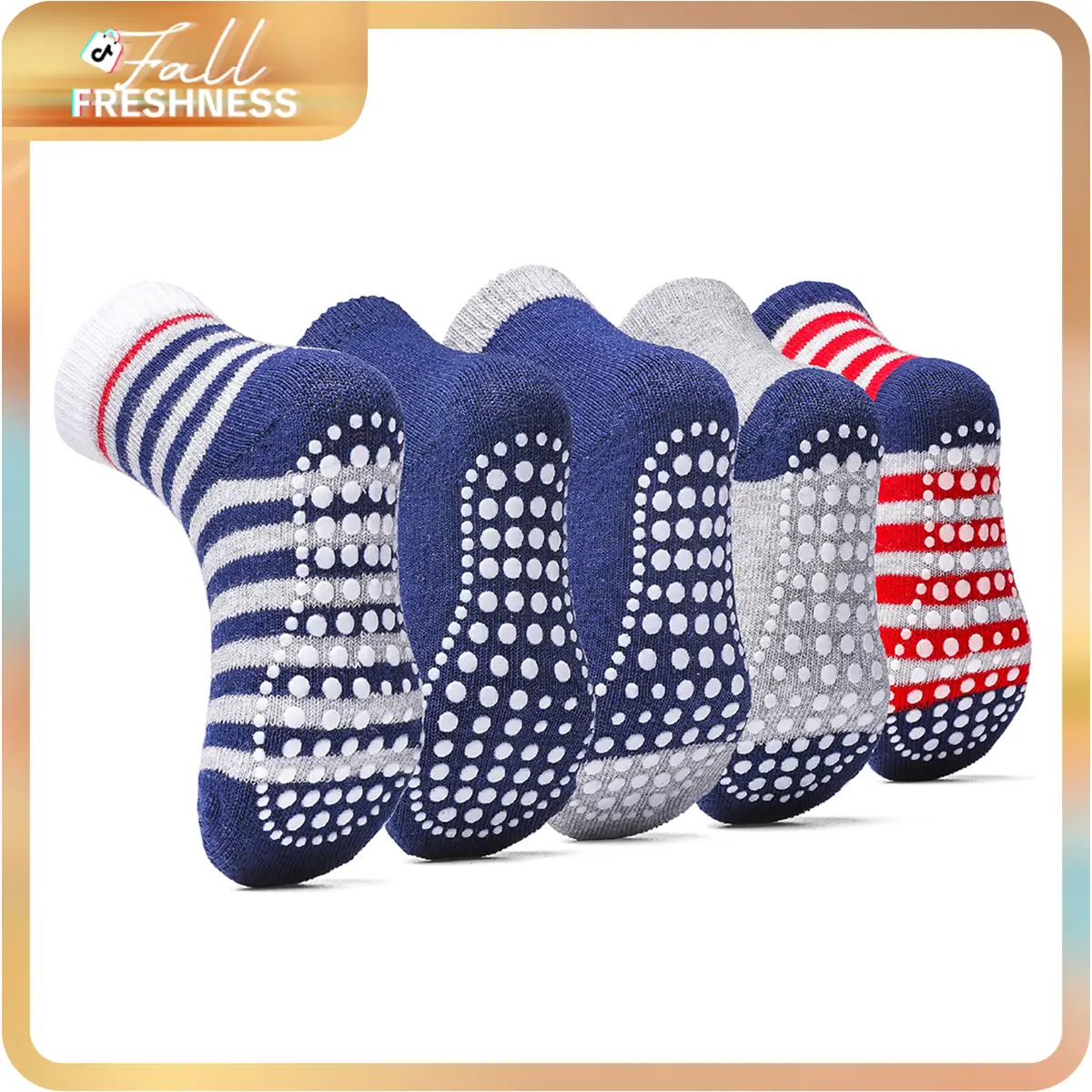 Sosefer Kid‘s Baby Girls Toddlers Grips Socks 5 or 10 Pairs Kids Anti Slip Non Skid with Dot Glue for All Seasons Wearing.TW001 #dealsforyoudays