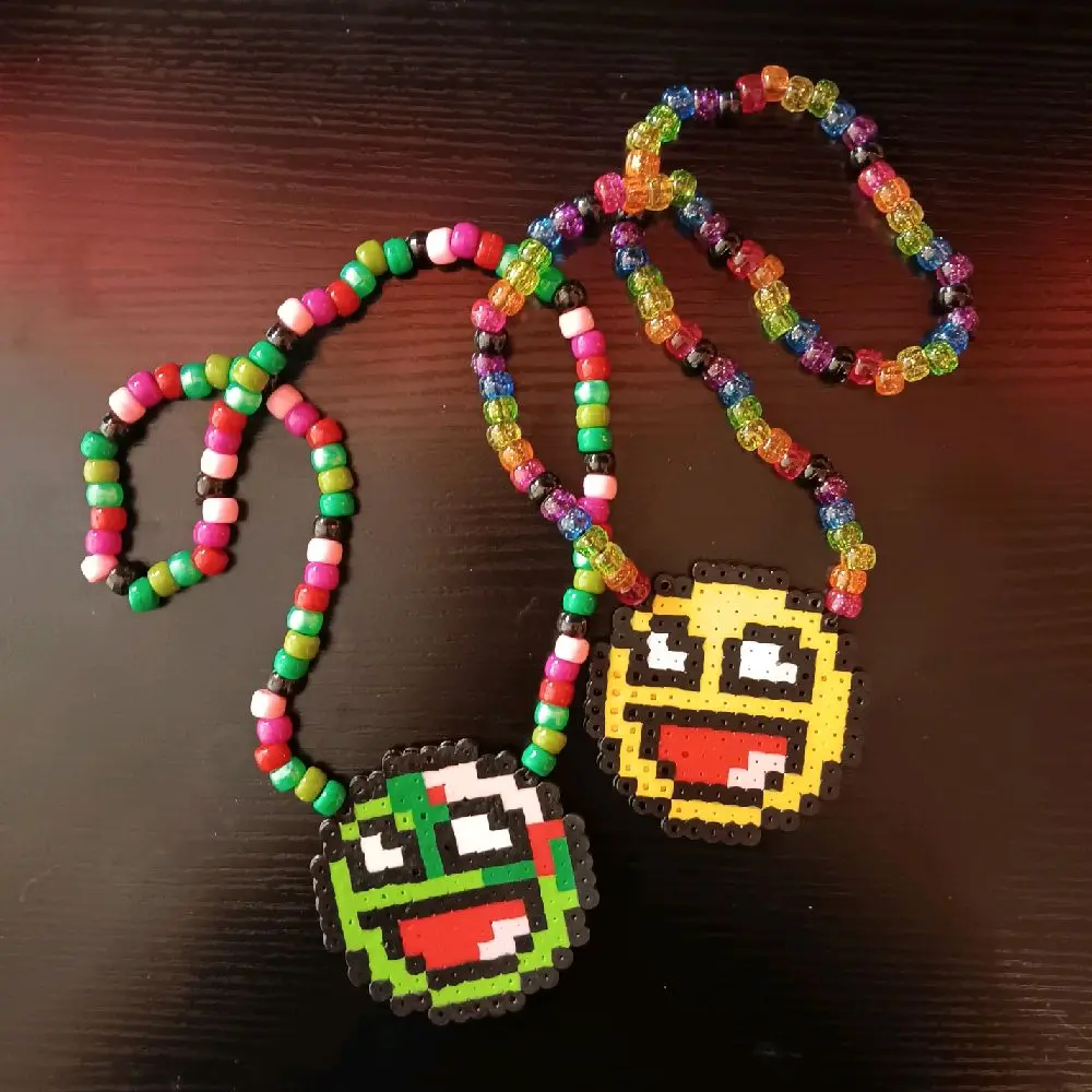 awesome epic face scene kid kandi necklace awesome epic face scene kid kandi necklace