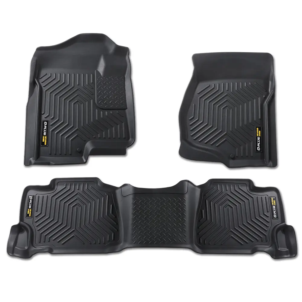 G-PLUS TPE All Weather Floor Mats, Vehicle Accessories for 07-13 Chevrolet Silverado/GMC Sierra 1500, Waterproof Anti-Slip Durable Rubber Floor Liners (Upgraded Version Truck Mats), Protection