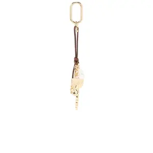 Ettika Shell & Pearl Bag Charm in Gold Tone